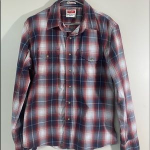 Men’s wrangler western snap long sleeve size large